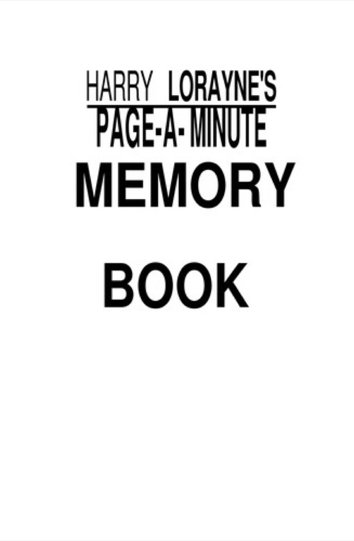 Cover of Harry Lorayne's Page-a-Minute Memory Book